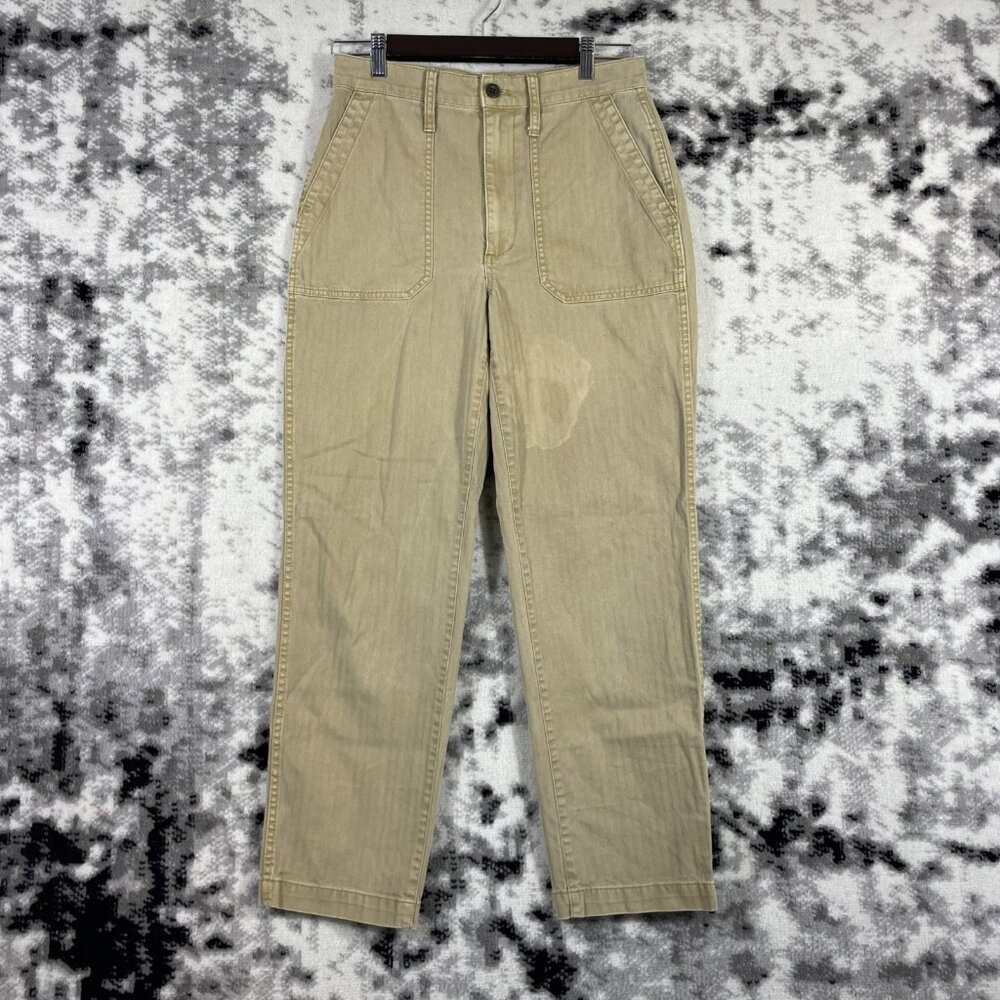 Madewell The‎ Perfect Vintage Straight Workwear Pant Womens Size 27 Beige Office